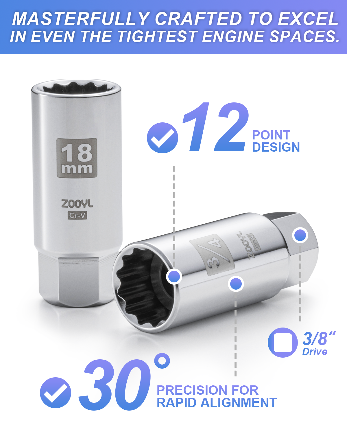 5PC Spark Plug Socket Set