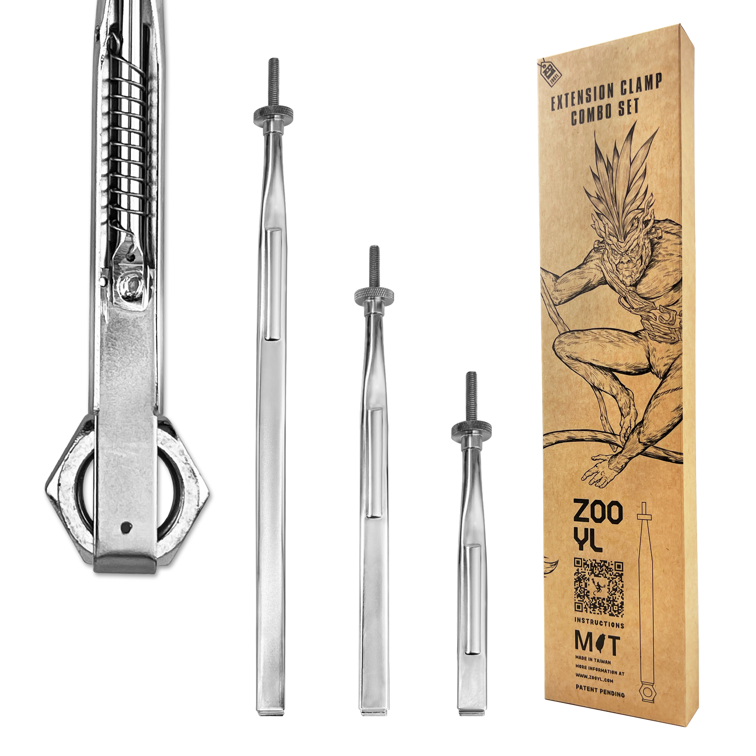 Spring-Loaded Extension Clamps Tri-Pack
