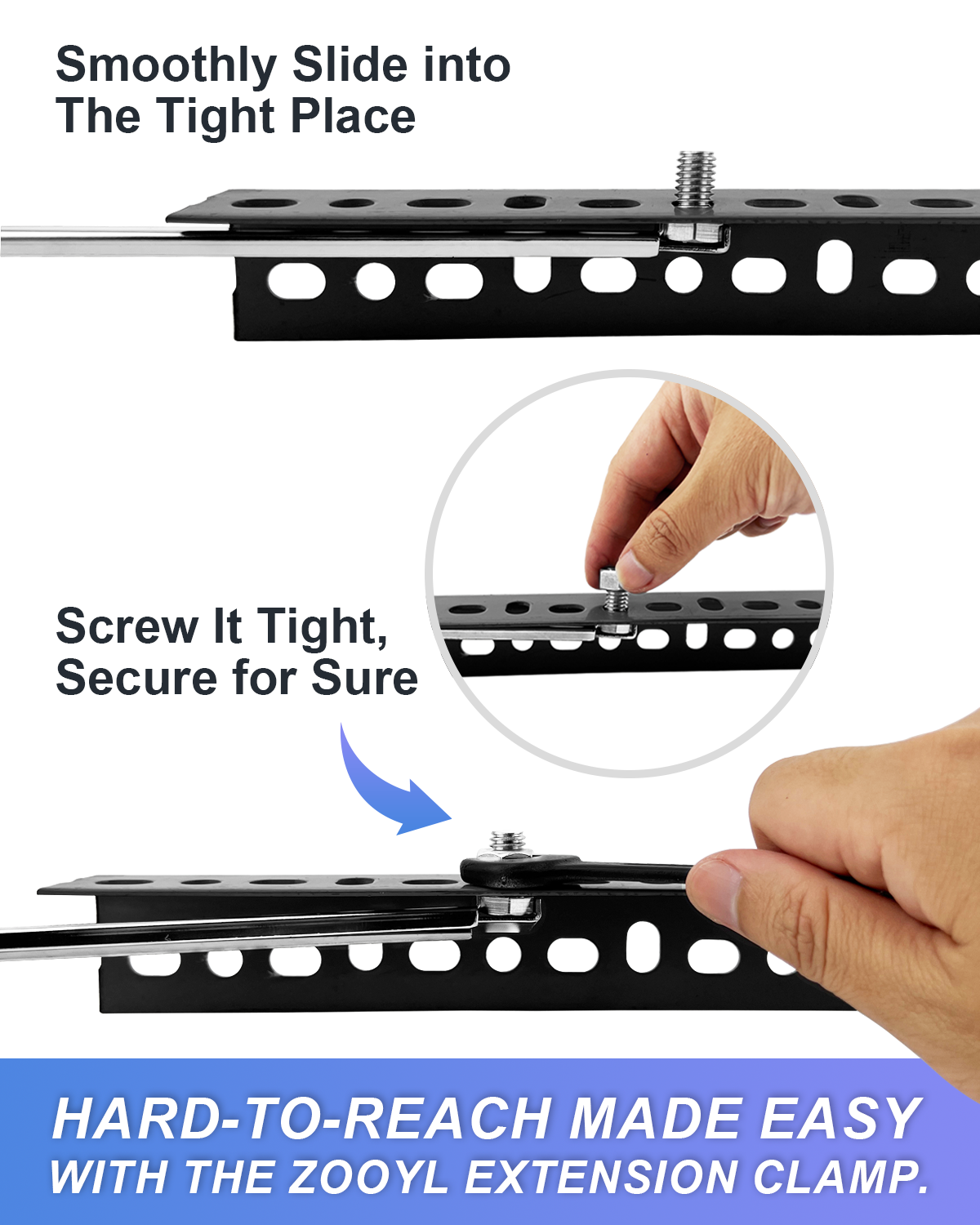 Spring-Loaded Extension Clamps Tri-Pack