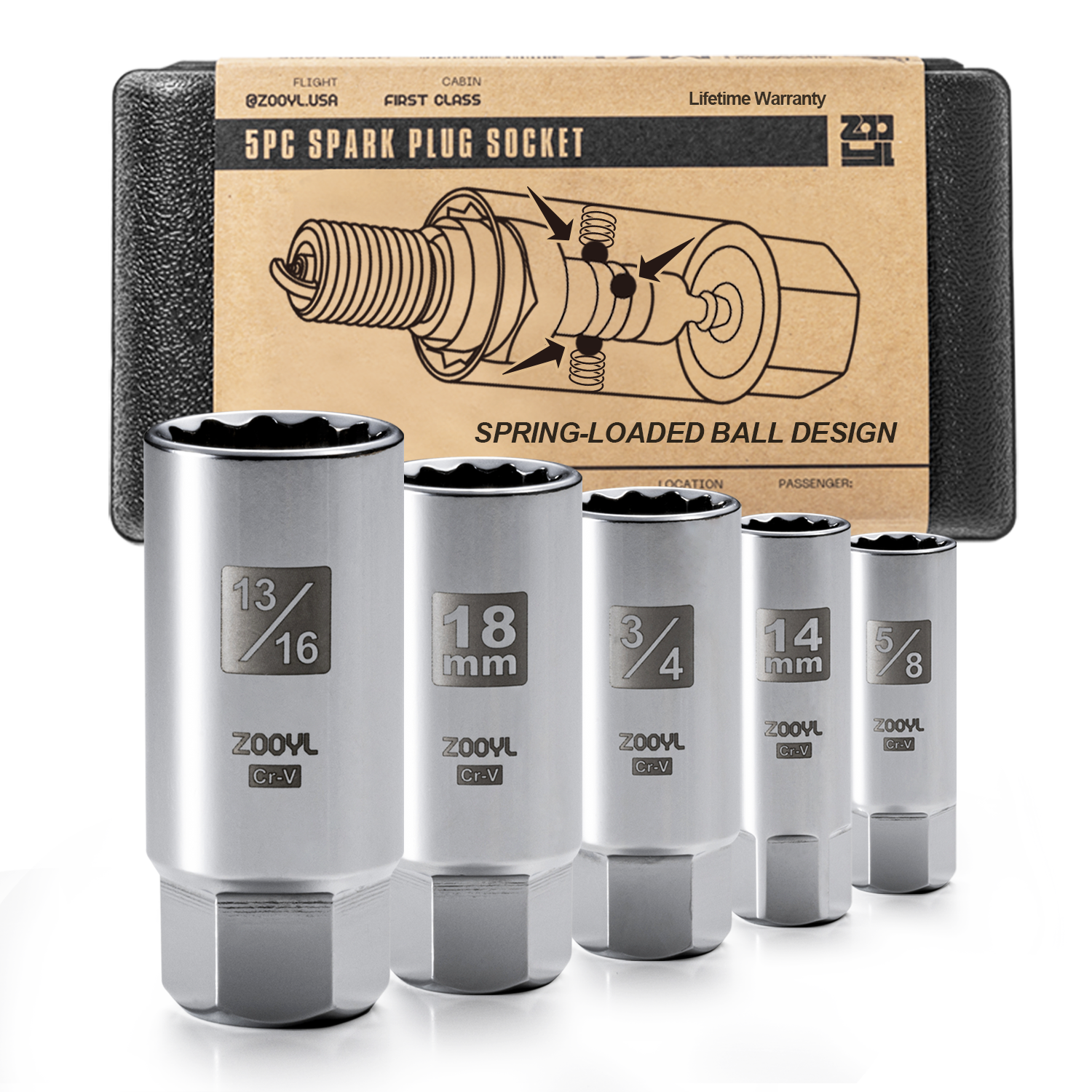 5PC Spark Plug Socket Set