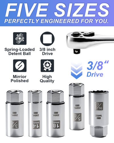 5PC Spark Plug Socket Set