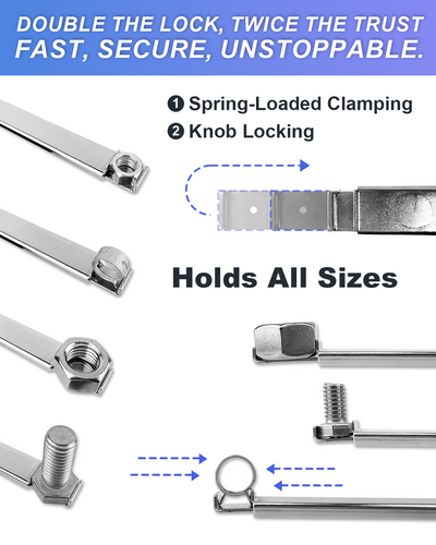 Spring-Loaded Extension Clamps Tri-Pack